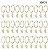 Pack of 30 Curtain Rings with Hooks - Gold Curtain