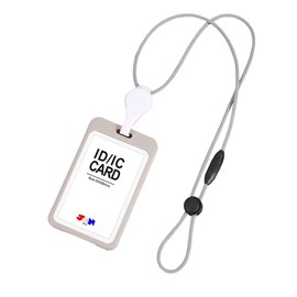 JEN SHOP ID Card Holder with Reel Included, Length Adjustable, Employee ID Case with Reel, Vertical Card Holder, Vertical Card Holder, Holds 2 Both Sides, ID Card Case, Double-Sided, Men's, Women's