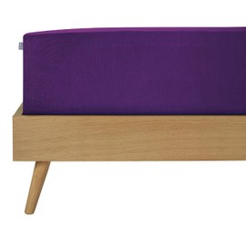 Schiesser Edeljersey fitted sheet Jessi | 100% combed cotton from sustainable production | for mattresses 140 x 200 cm to 160 x 200 cm | mattress height up to 22 cm | purple