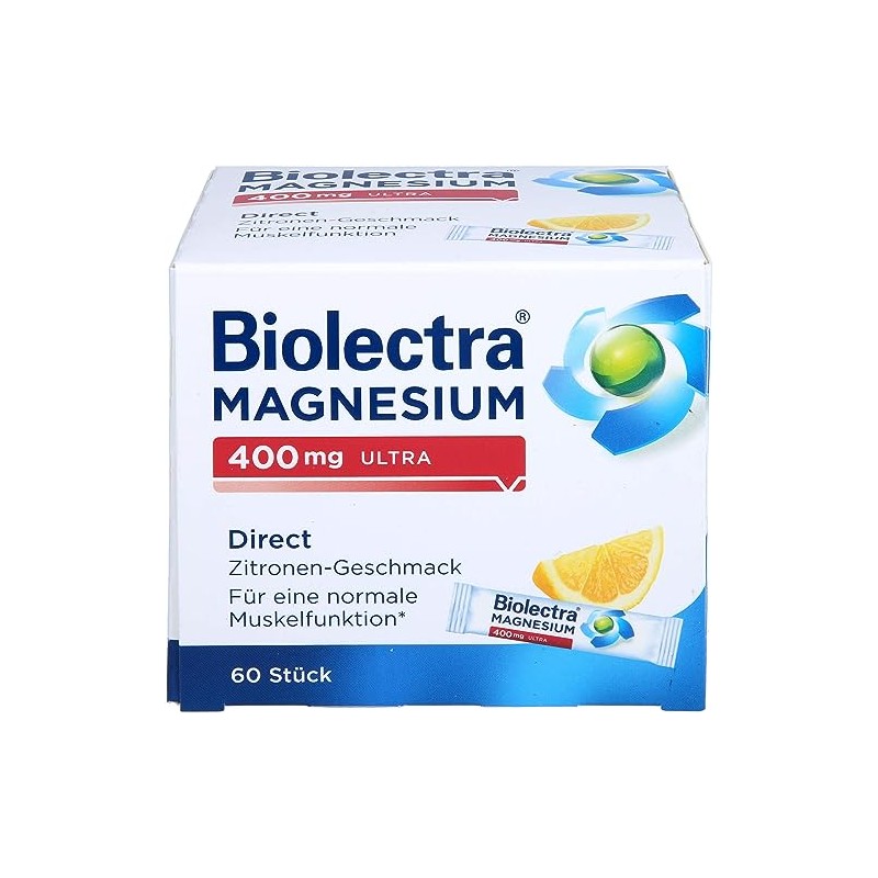 Biolectra Magnesium 400 mg Ultra Direct Lemon, Pack of 60