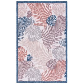 SAFAVIEH Courtyard Collection Area Rug - 8' x 10', Beige & Rust, Non-Shedding & Easy Care, Indoor/Outdoor & Washable-Ideal for Patio, Backyard, Mudroom (CY9621-53434)