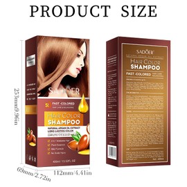 EHIOG Hair Colour Brown Hair Dye Shampoo 400 ml Natural Quick Cover for White Hair Effective Brown Colouring for Men and Women