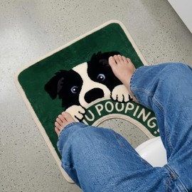 Border Collie U-Shaped Toilet Rug 24''x20'' Non Slip Bathroom Mat
