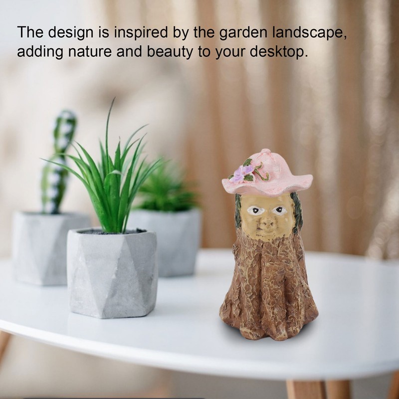 Garden Style Tabletop Ornament Tree Stump Man Exquisite Resin Figurines