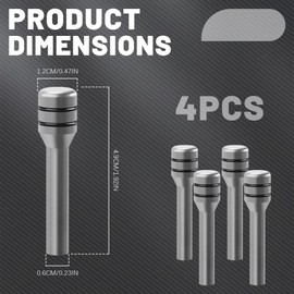 HEVLE Car Door Lock Knobs - 4PCS Vehicle Lift Bolt, Aluminum Alloy Cover Decor, 0.47" x 1.93" Automotive Switches, Universal Accessories Safety Pin (Gray)
