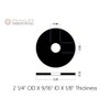 Heavy Duty Neoprene Rubber Washers - 2 1/4" OD X