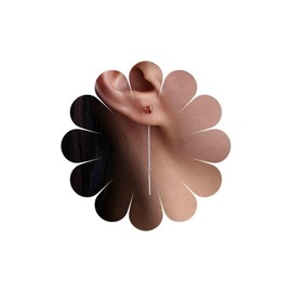 Inateannal Ruby Threader Chain Earrings Long Tassel Threader Earrings Cubic Zirconia Threader Earrings Red Crystal Drop Earrings Silver Bar Threader Chain Earrings Jewellery for Women and Women, Zinc,