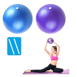 PROVO Mini Pilates Ball Gymnastics Ball Small Non-Slip & Lightweight Soft Fitness Yoga Ball for Home Office Seat Ball Rehabilitation Back Training & Coordination Including Inflation Tubes Blue &