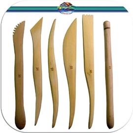 Unbekannt 6 Modellierhölzer Modellierwerkzeug Set Grundsortiment