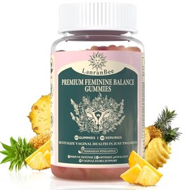 LanranBee Gomitas Premium Feminine Balance - Para La Salud Y El Bienestar De Las Mujeres - Refuerzo Inmunológico - Veganas, Sin Gluten Y Halal - Piña 