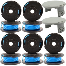 FJCSWJ AC14RL3A String Trimmer Replacement Spool Line for Ryobi One+ 24V, 18V, and 40V Cordless Trimmers, 0.065" Autofeed Replacement Spool- with 522994001 Cap(12 Pack)