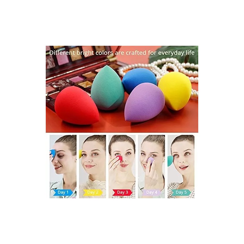 Beakey Esponjas Para Difuminar Maquillaje Colores Brillantes 5 Pzas