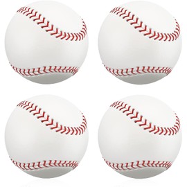 Tizanfenor 4 Pack BaseBall Standard Hard Leather 9 Inch, Training Sports Practice Rubber Leather Baseball for Outdoor Games Youth And Adult