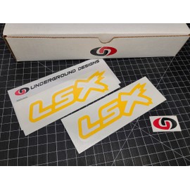 LSX Outline Decals (2-Pack) Racing Hood Window Stickers Corvette Camaro CTS-V Firebird TBSS GTO LS1 LS6 LS2 LS3 LS7 Colors/Sizes: (2.0" x 6.0", Gloss Yellow)
