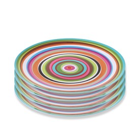 French Bull Plates - 4 Piece Set - 11 inch Melamine Dinner Plate Set - Melamine Dinnerware for Indoor and Outdoor - Ring