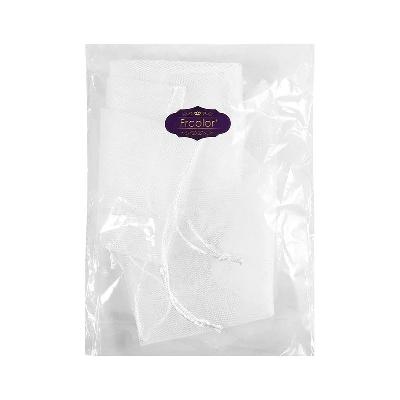 Frcolor Whisk Net, Soap Net, Soap Bag, Drawstring Bag, Mesh,