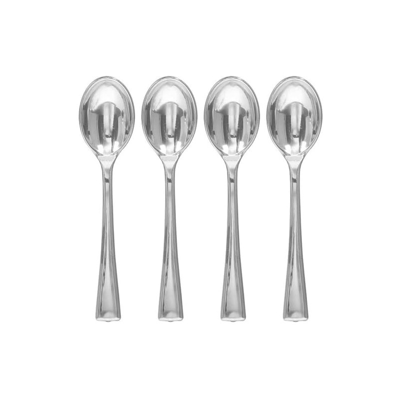 Tiny Tasters Mini Spoons - 3.75" | Silver | Pack