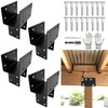 DEVALLEY 4pcs T-Shaped Cap Tie Post Brackets,Horizontal Contector Bracket with