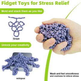 600 PCS Ferrite Putty Stones, Caturledas Fidget Toys Rocks for Office Stress Anxiety Relief, Executive Desk Toys for Men Women Adults Gifts, 5 mm, Light Purple