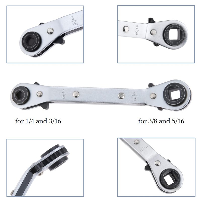 gohantee Refrigeration Ratchet Wrench 4 Different Sizes - 1/4 x