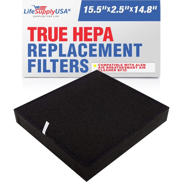 True HEPA Air Cleaner Filter Replacement Compatible with Alen Air BreatheSmart Air Cleaner BF35 by LifeSupplyUSA