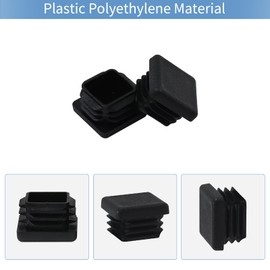 1" 1x1 Square Tube End Cap Plastic Plugs 12Pcs, 1"x1" 1 Inch Square Tubing Plug 1x1 Tube End Caps Black Fence Post Pipe Cap Cover 1x1 Inch Tubing Insert Chair Glide Finishing Plugs