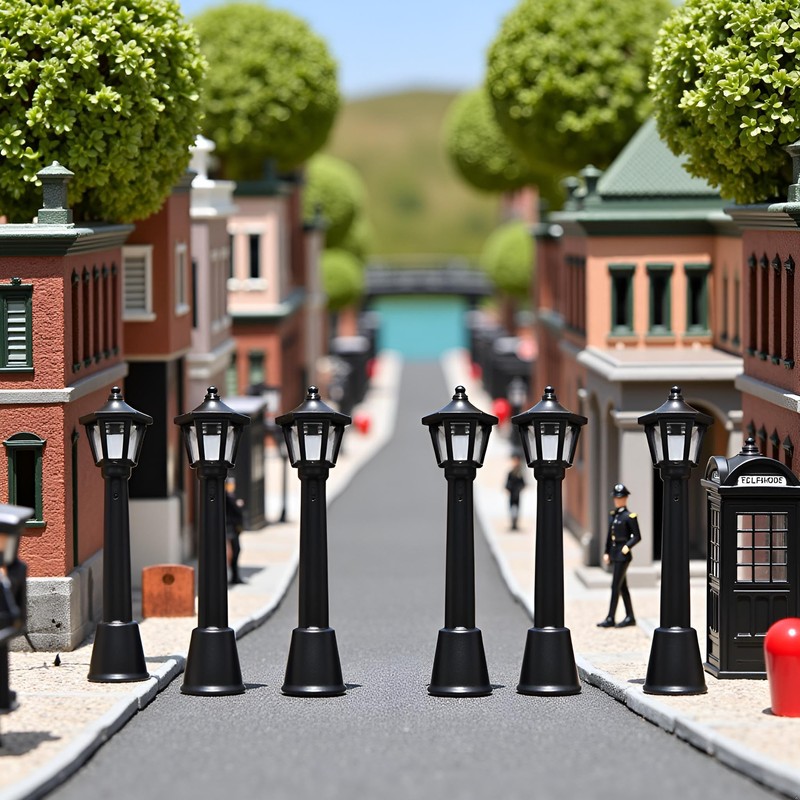 aoukoslt 10PCS Mini Street Light Model Railway Train Lamp Miniature