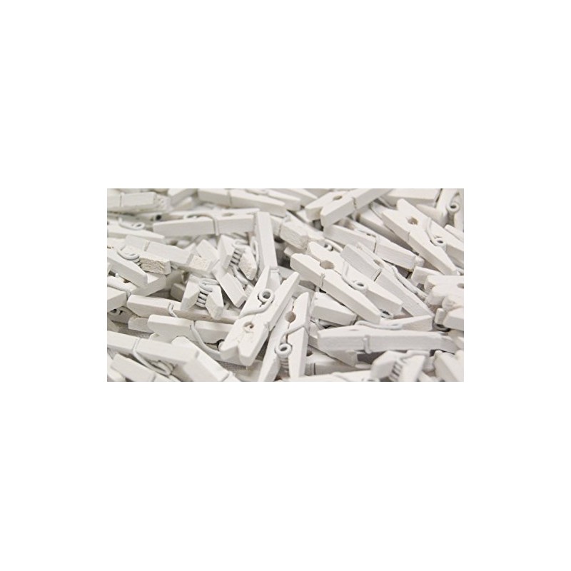 celloexpress Pack of 25-25mm Mini Wooden Craft Pegs - White