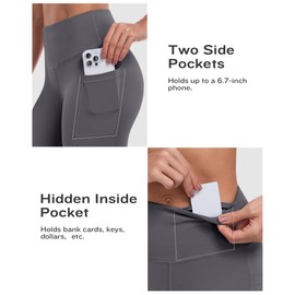 ATHVOTAR - Pantalones cortos de motociclista para mujer con bolsillos, 3 pulgadas, 5 pulgadas, 8 pulgadas, cintura alta, entrenamiento, elastano, control de abdomen, gimnasio, correr, yoga, Negro