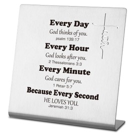 CINRLLA Christian Gifts for Women Inspirational Religious Gifts Spiritual Gifts Catholic Gifts Birthday Gifts for Women Coworker Sister Bible Verse Home Office Desk Decorative Sign, DSA02