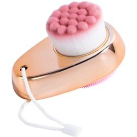 Face Brush 2 in 1, Beomeen Facial Cleansing Exfoliating Brush with Ultra Fine Soft Bristles for Pore Deep Cleansing Silicone Double Side Face Wash Scrub Brush for Skin Care, Gold