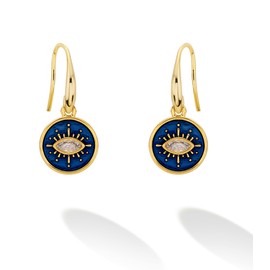 M.DUN - Evil Eye Earrings for Women - 14K Gold Plated Cubic Zirconia Fishhook Gift - 3C1051 (3C0966-1)