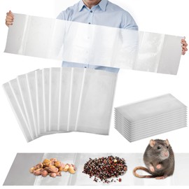Qualirey 20 Pcs 47 Inch Ultra Large Sticky Mouse Glue Traps Sticky Rat Trap That Work for Rats Roaches Rodents Heavy Duty Pre Baited Mats Indoor Outdoor Catch Pest (White)