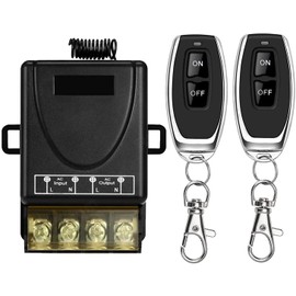 DieseRC 433MHz Interruptor de control remoto inalámbrico Control de radio AC 127V 220V 230V 30A Controlador de relé con 2 transmisores, para bomba de luz, sistemas de seguridad