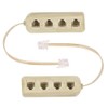 2Pcs 6P4C Male Phone Jack Splitter to 4 Female Way