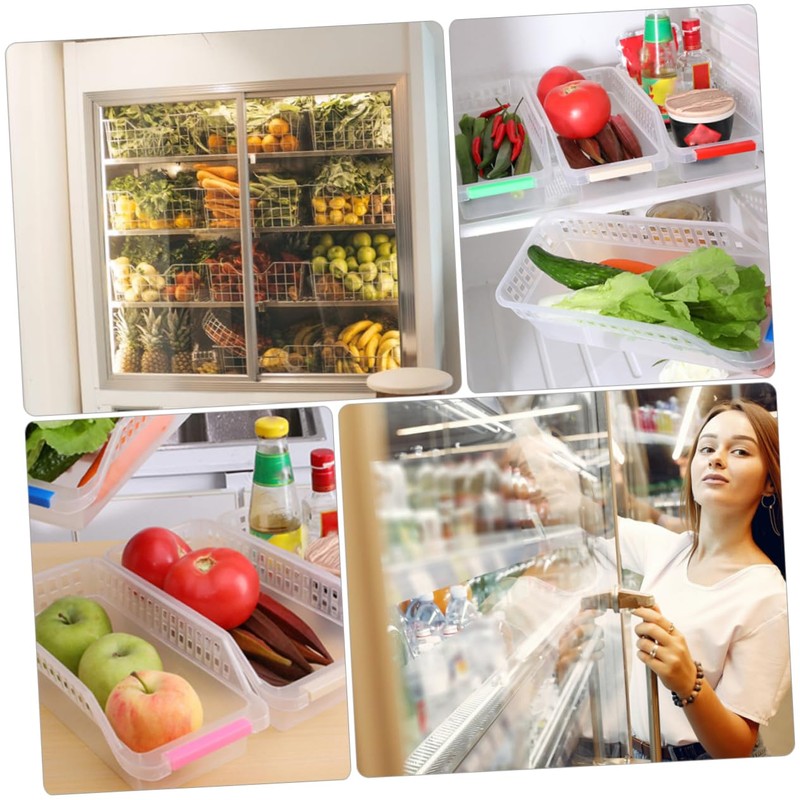 SHOWERORO 4pcs Plastic Drawer Storage Basket Multi-Purpose Sundries Organizer for