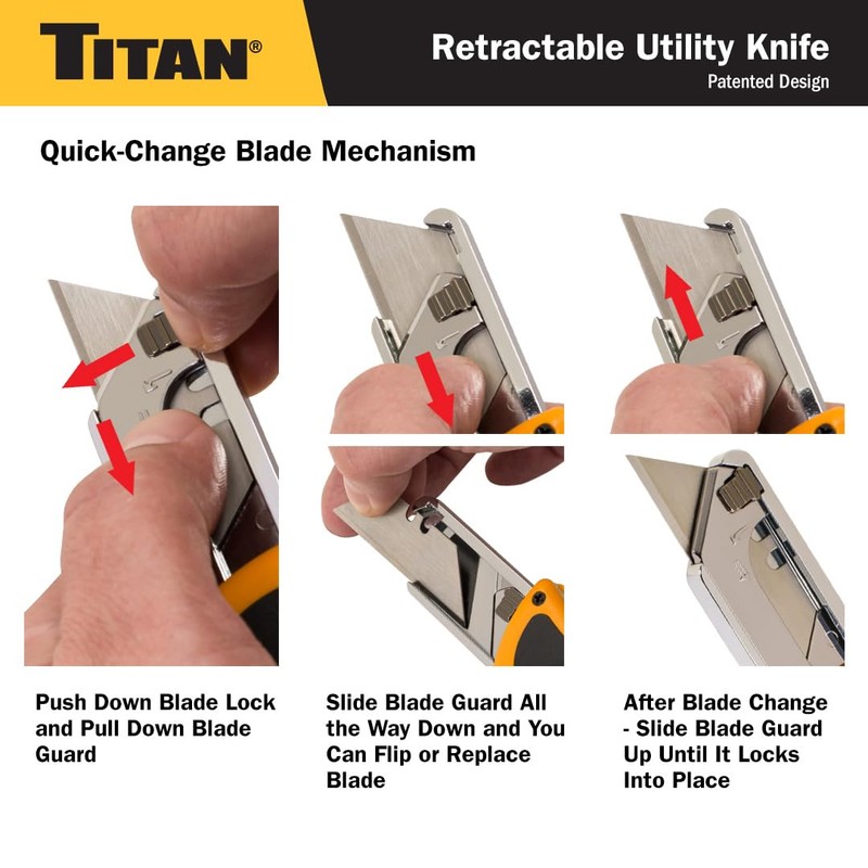 Titan 11024 Yellow Sliding Utility Knife
