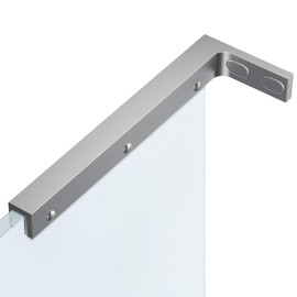 Heavy Duty Fixed Glass Clamp Support Bracket for Frameless Shower Doors,Reliably 304 Stainless Steel Stabilizing Bar for 6-12mm Glass Panels,No-Drill Installation, Brushed Finish