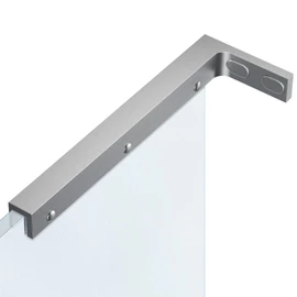 Heavy Duty Fixed Glass Clamp Support Bracket for Frameless Shower Doors,Reliably 304 Stainless Steel Stabilizing Bar for 6-12mm Glass Panels,No-Drill Installation, Brushed Finish