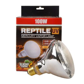 Reptile UVA UVB Mercury Vapor Bulb,Heat Lamp for Reptile and Amphibian Such as Tortoises & Bearded Dragons,PAR 38,E26,100 Watt,Six-Month Guarantee