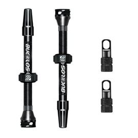 BUCKLOS Tubeless Presta Valve Stem 40/44/55/60/65/80/100 mm, Valve Stem Kit with Valve Core Removal Tool, Super Light Durable Aluminum Alloy, Multiple Color and Size, Fits Most Rims(Pair)