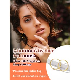 Silvora S925 Vintage Gypsy Women’s Hoop Earrings, Gold-Plated Hoop Earrings, Large Diameter Fashion Earrings, 925 Sterling Silver Women’s Hoop Earrings, Silver