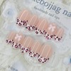 Pink Leopard Handmade Nail Tips - Oval M / 핑크