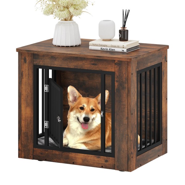 YITAHOME 27.2" L Dog Crate Furniture for Medium Dogs, 2-in-1