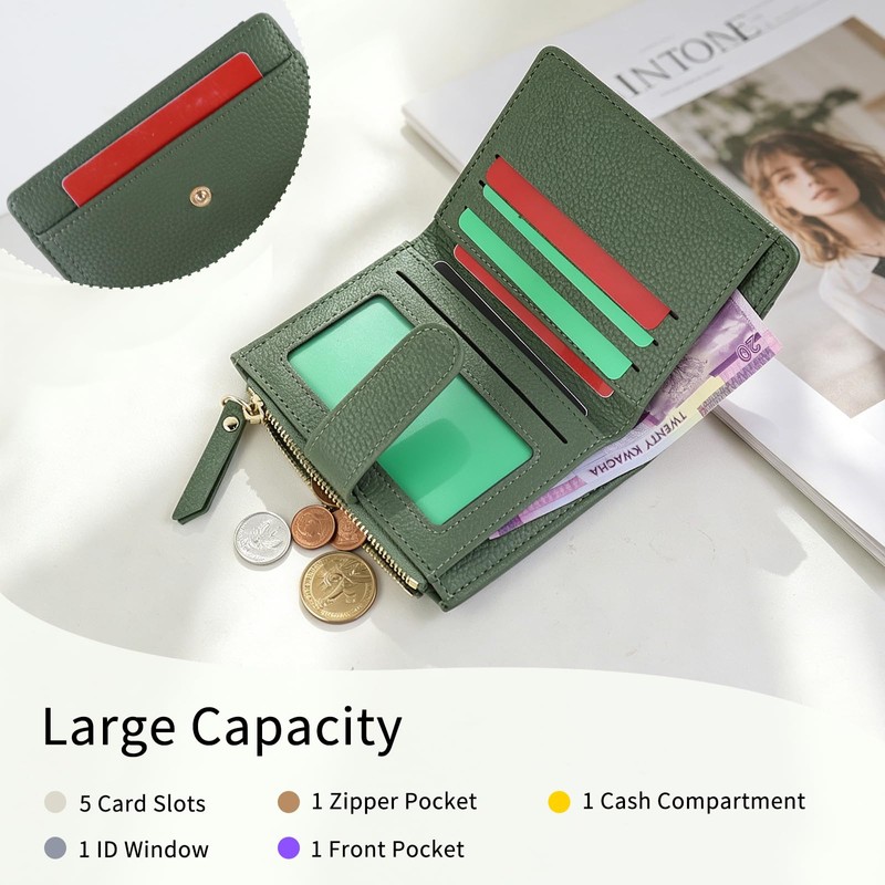 AdiStylinno Small Wallets for Women, Bifold Women's Wallets Soft PU
