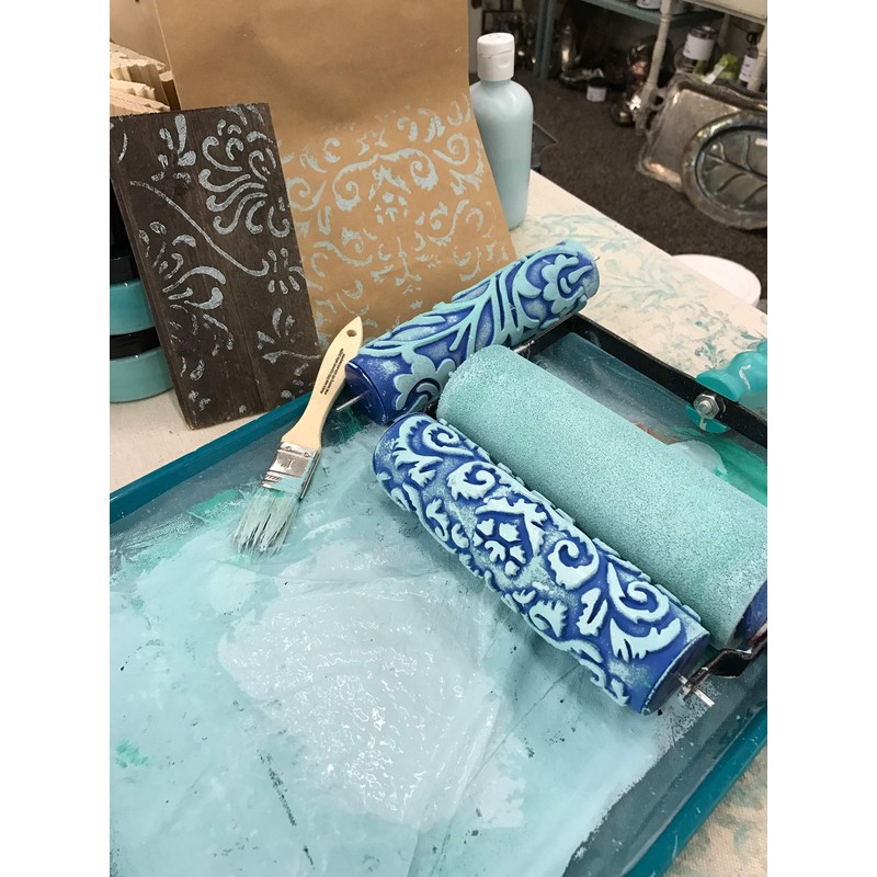 Artistic Painting Studio 7" Chrysanthemum Pattern Paint Roller - 1