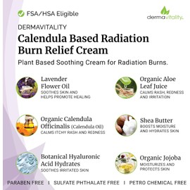 UltimateVitality Crema para quemaduras por radiación: crema de caléndula para pacientes con radiación, natural, orgánica, sin parabenos ni ftalatos - 177 ml