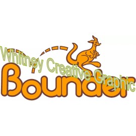 Whitney Bounder RV LOGO Graphic Dark Yellow With Brown Outline Lettering decal 21.5X10