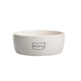 Pearhead Meow Ceramic Cat Bowl, Holds 1.3 Cups, Small Food and Water Bowl for Cats, Pet Dish, Microwave and Dishwasher Safe