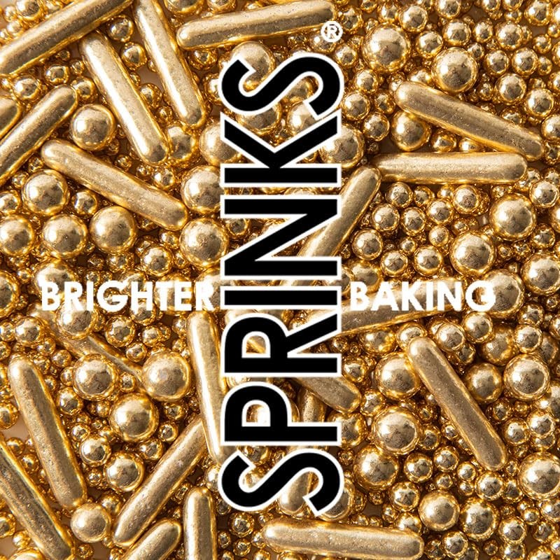 Sprinks Bubble and Bounce Shiny Sprinkles 75 g, Golden